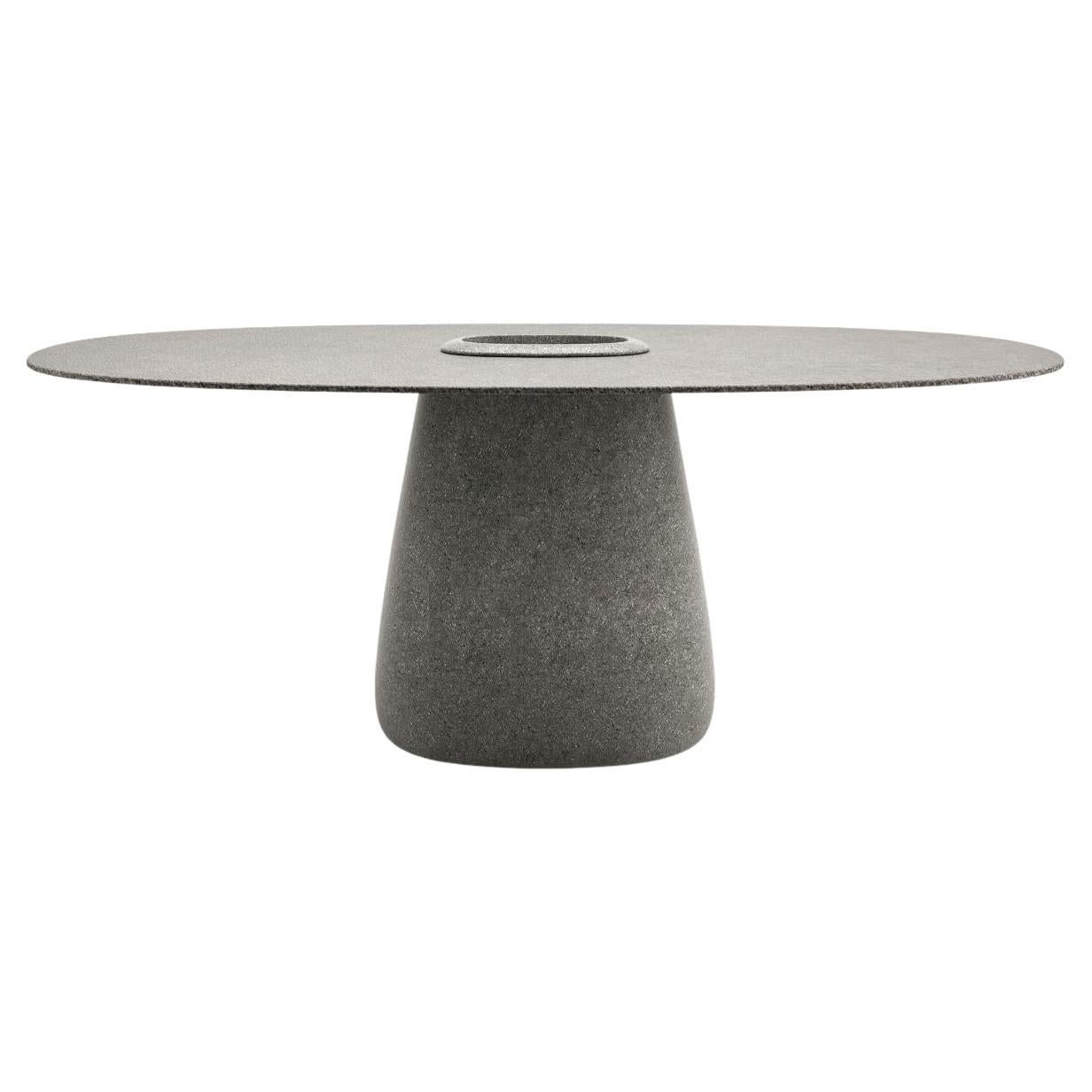 Mesa Cobble Cubo Stonew 190cm en Polietileno Reciclable Mezcla Gris