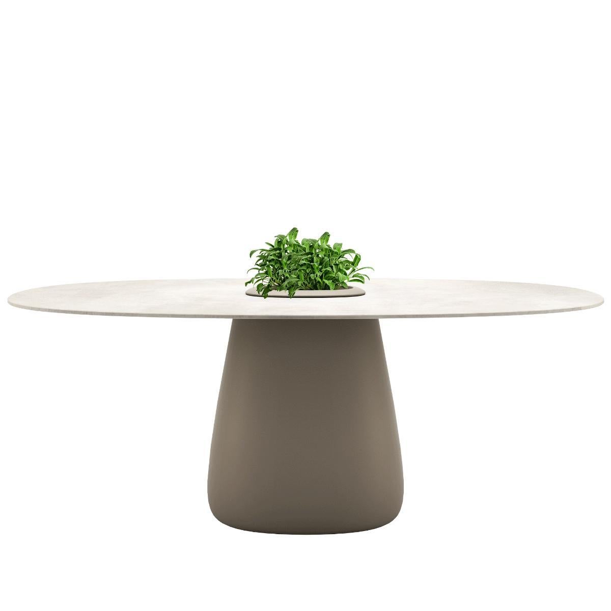 Mesa Cobble 190cm Cubo Stonew en Polietileno Reciclable Marfil Italiano en venta