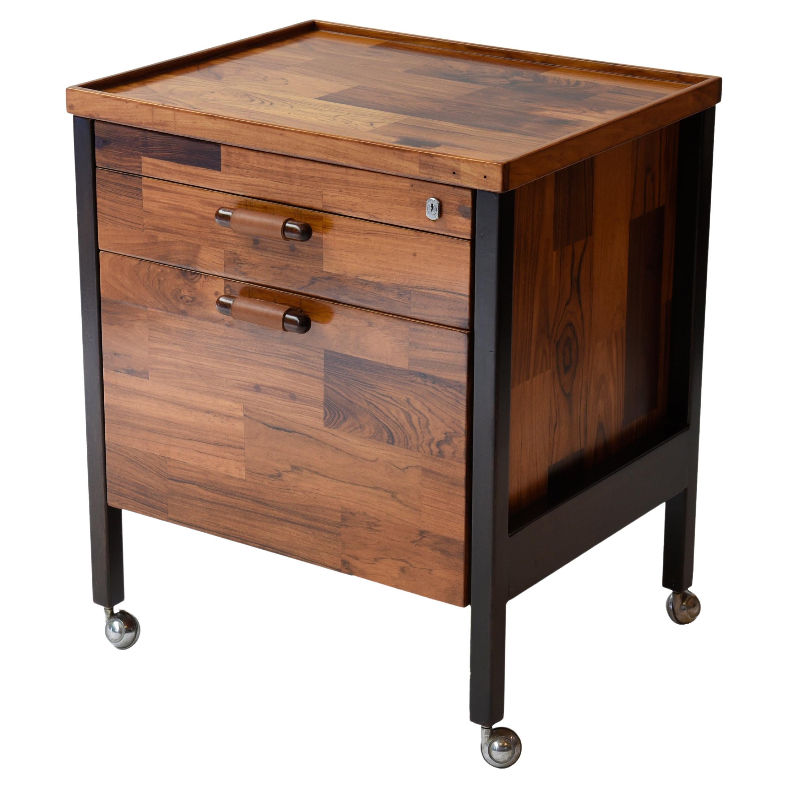 Cobbled Chest of Drawers with Casters, by L'atelier, Jorge Zalszupin For Sale