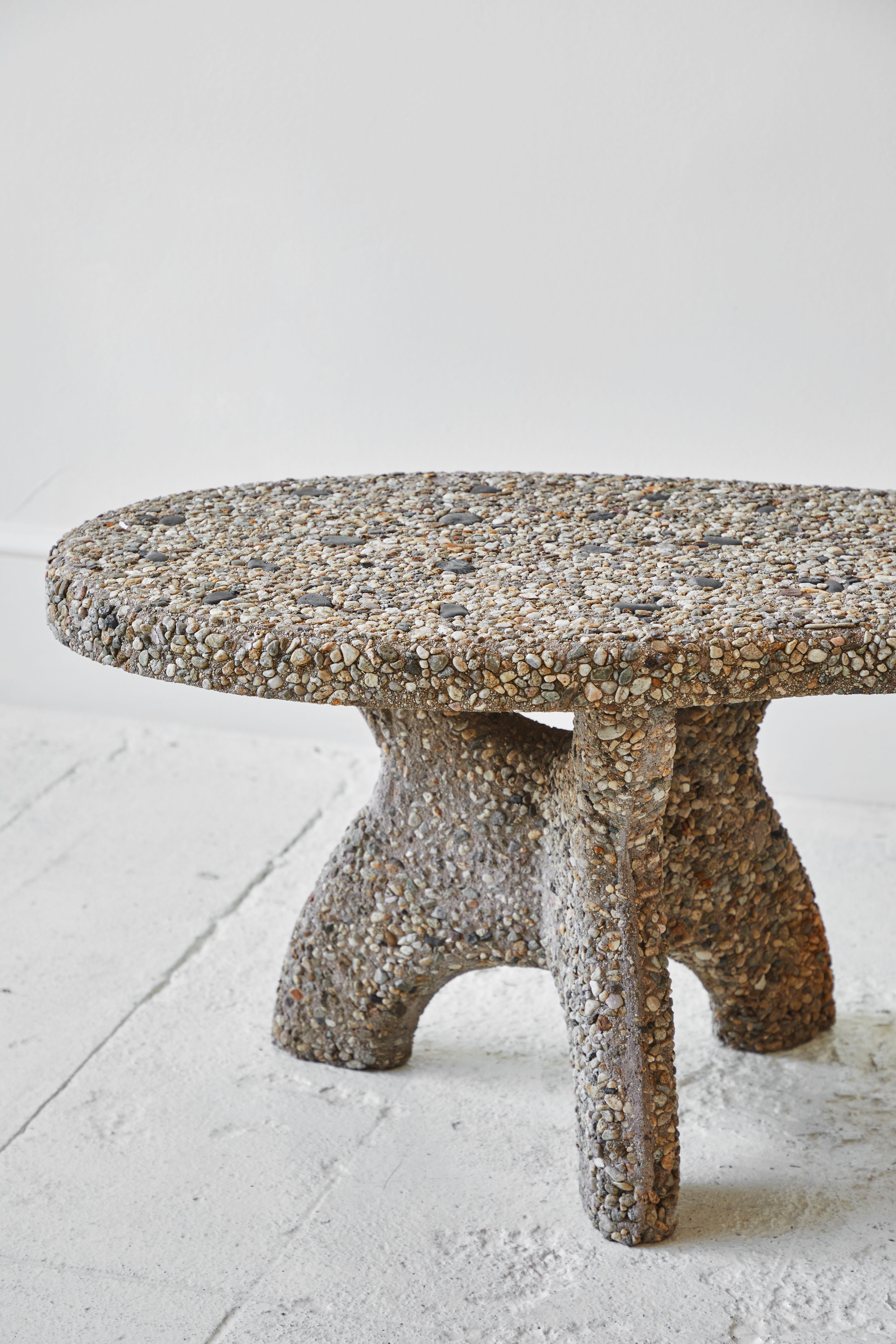 Cement Cobblestone Bench