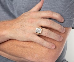 Cober 14 Carat Yellow Gold Signet Ring with Onyx