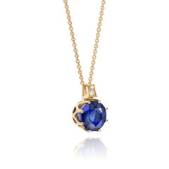Cober “African dream”with 15.56 ct. Tanzanite and 2 Diamonds YellowGold Pendant