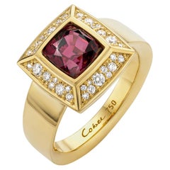 Cober “Balas Cushion” 2.37 Carat Deep Red Spinel & 0.36 Ct Diamonds Ring