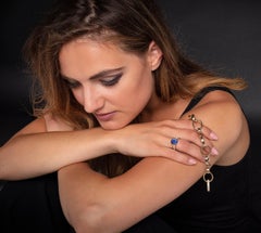 Cober “Beautiful blue” with 6.07 Carat Sapphire and Diamonds Yellow Gold Ring