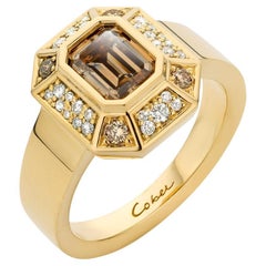 Cober "Diamante marrone fantasia" con 1,08 Carati Anello con diamante e diamanti marrone