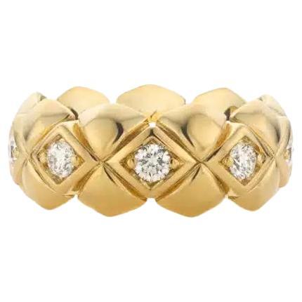 Cober handmade with 9 Diamonds of 0.09ct in E-color Yellow Gold Ring Available