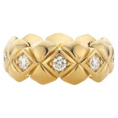 Cober handmade with 9 Diamonds of 0.09ct in E-color Yellow Gold Ring Available