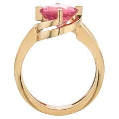 Cober handmade  with Tourmaline of 2.5 ct Yellow Gold fashion Ring Available Now