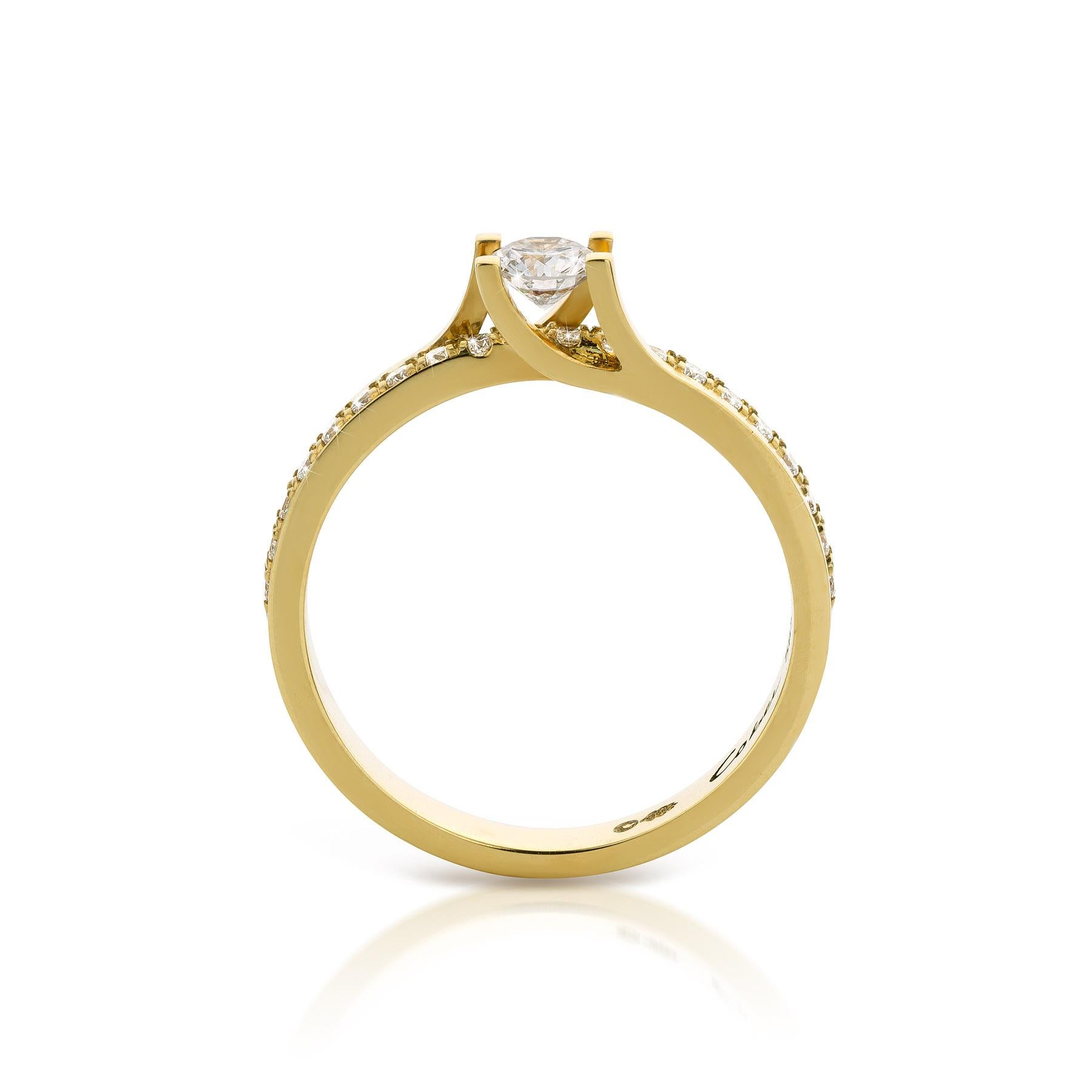 For Sale:  Cober “Hidden gems” 0.26 Carat central Brilliant-cut & 20 x 0.01 Diamonds Ring  4