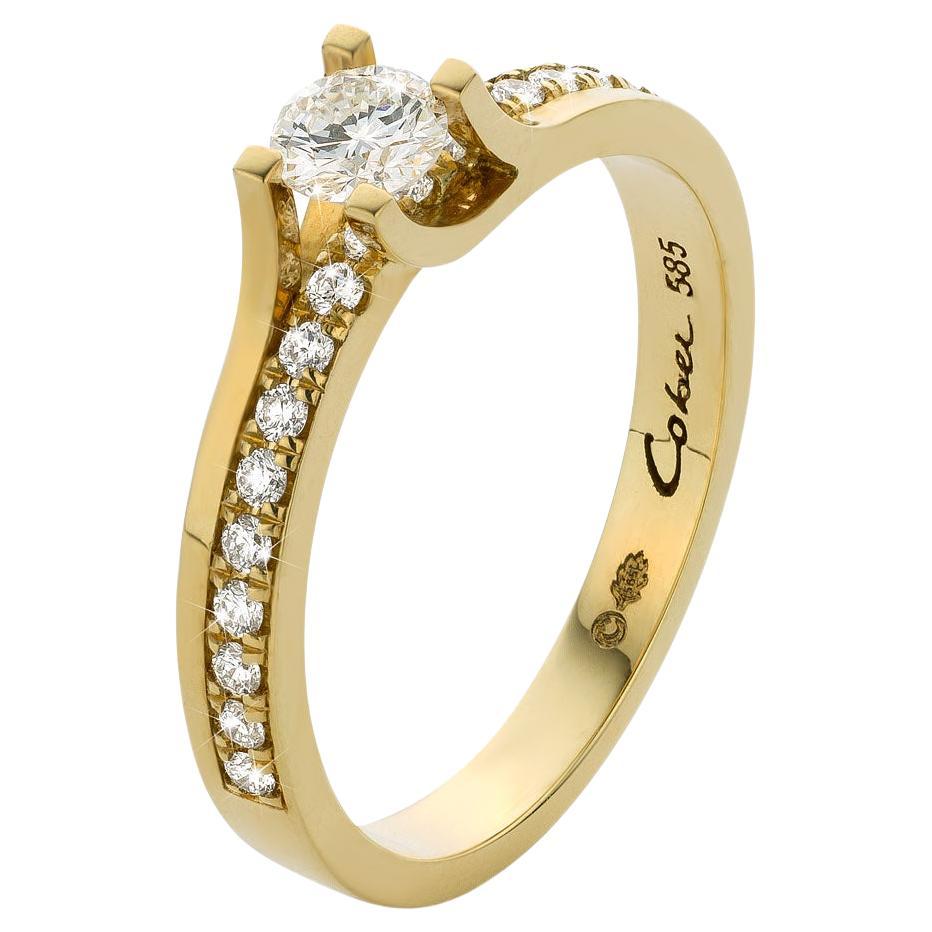 For Sale:  Cober “Hidden gems” 0.26 Carat central Brilliant-cut & 20 x 0.01 Diamonds Ring