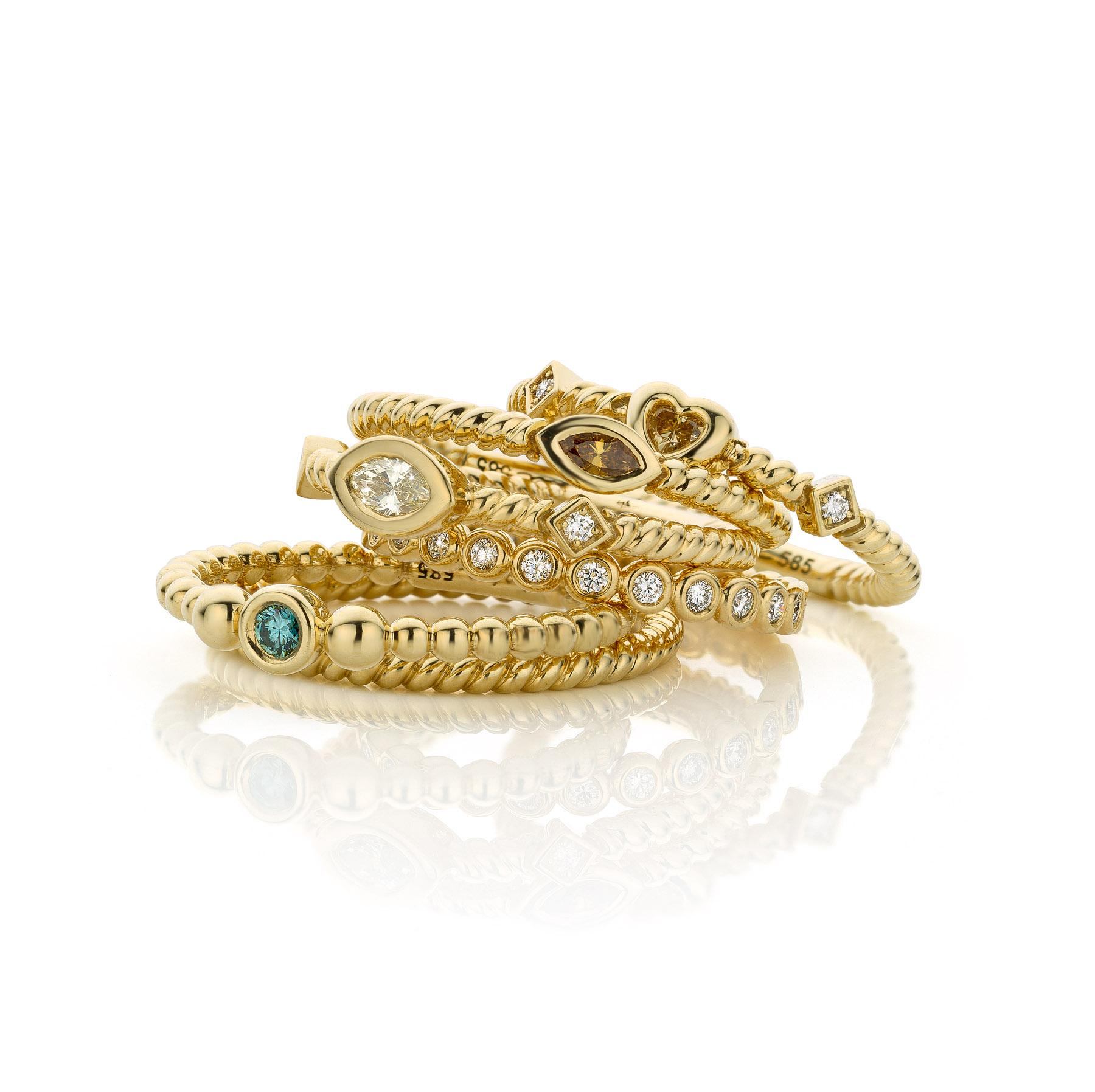 For Sale:  Cober Ibiza “Butterfly” set with Diamonds Made of 14 Carat fairtrade Gold Ring 4