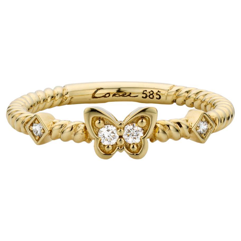 For Sale:  Cober Ibiza “Butterfly” set with Diamonds Made of 14 Carat fairtrade Gold Ring