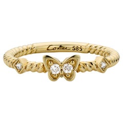 Cober Ibiza “Butterfly” set with Diamonds Made of 14 Carat fairtrade Gold Ring