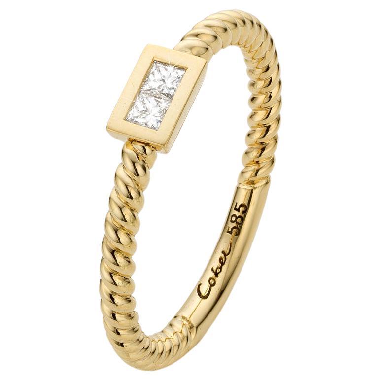 For Sale:   Cober Ibiza “Princess” set with Diamonds Made of 14 Carat fairtrade Gold Ring