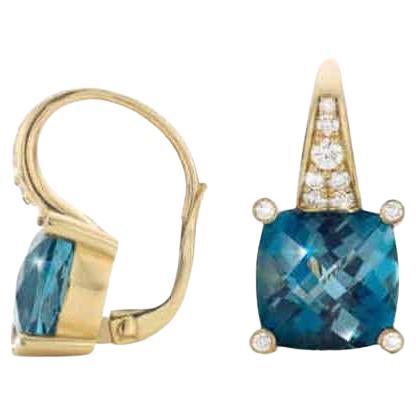 Boucles d'oreilles Cober Jewellery en or jaune 18 carats avec topaze et diamants.