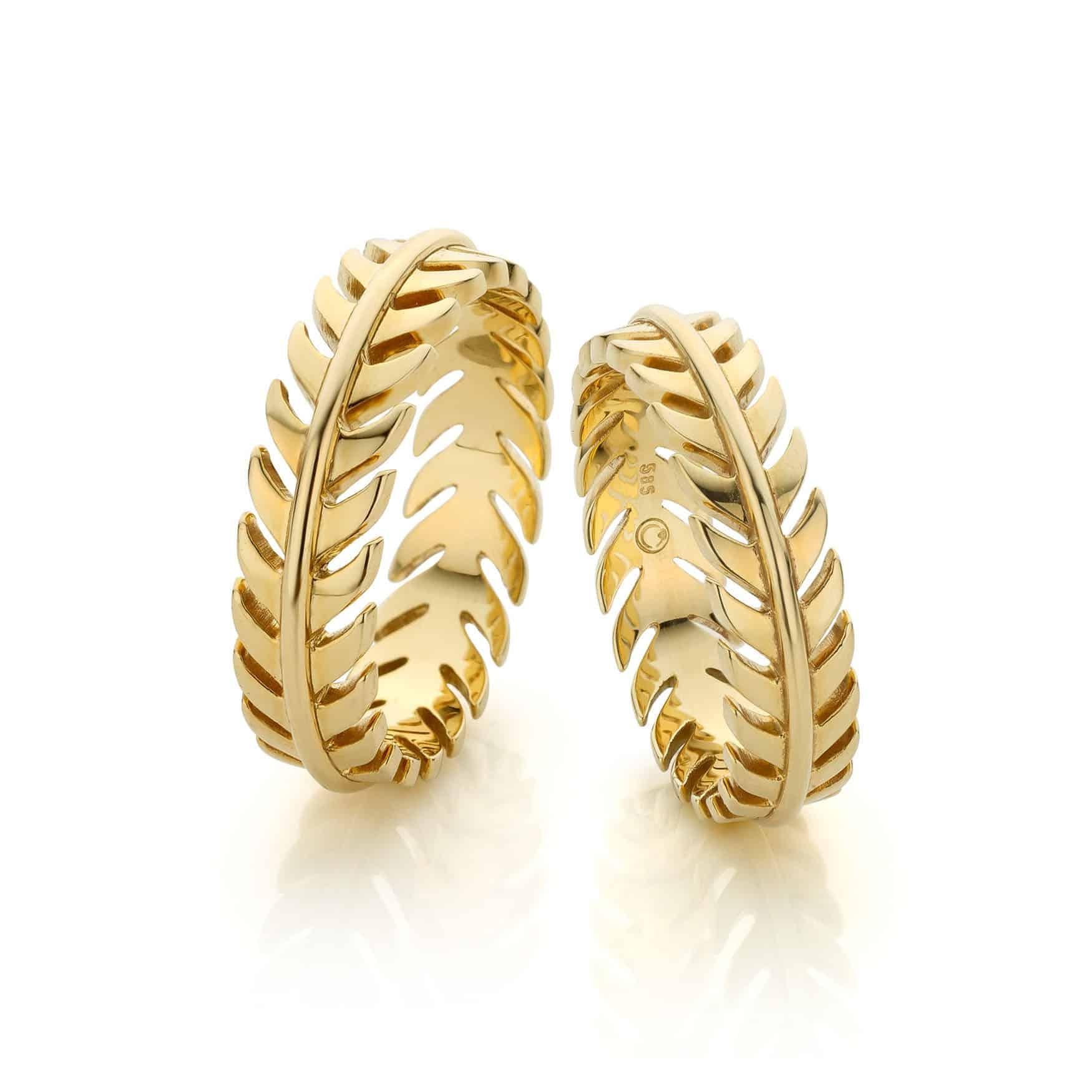 En vente :  Cober Jewellery Bagues de mariage en or jaune Rome antique 4