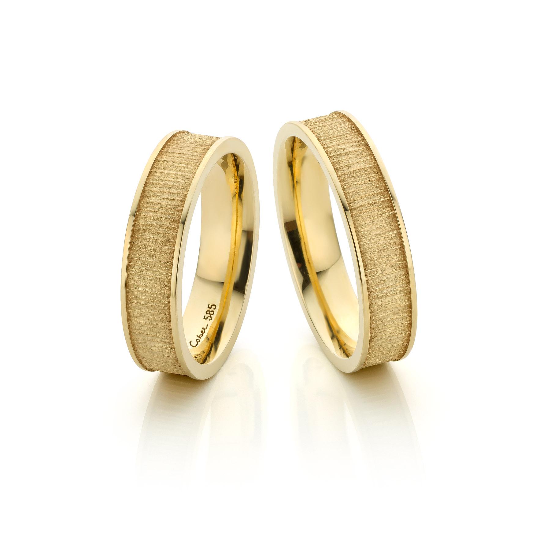 For Sale:  Cober Jewellery “Eternal Forest” Yellow Gold Wedding Bands Rings 3