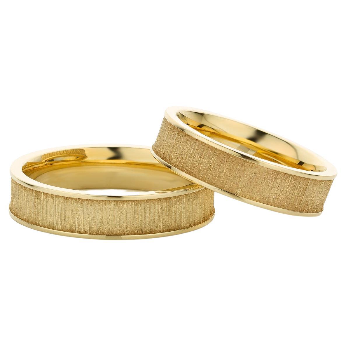 For Sale:  Cober Jewellery “Eternal Forest” Yellow Gold Wedding Bands Rings