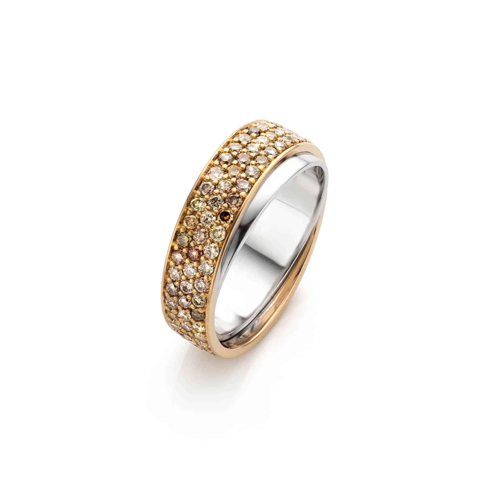 For Sale:  Cober Jewellery with Cognac coloured Diamonds of total 1.2 Carat Wedding Ring 3