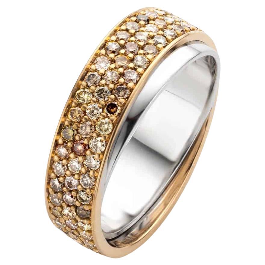 For Sale:  Cober Jewellery with Cognac coloured Diamonds of total 1.2 Carat Wedding Ring