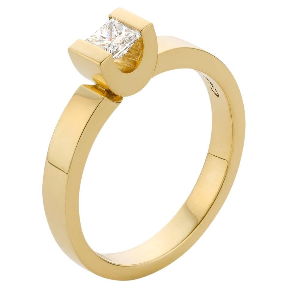 Cober Jewellery with Princess Cut Diamond Modern Engagement Ring Total Handmade