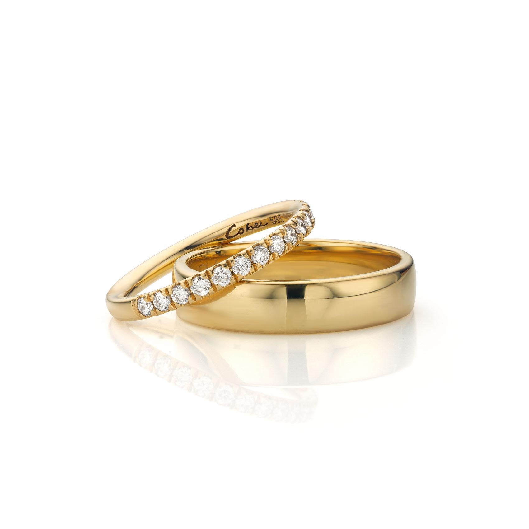 Cober Jewellery yellow gold with 0.15Ct diamonds in ladies Wedding Rings In New Condition For Sale In OSS, NH
