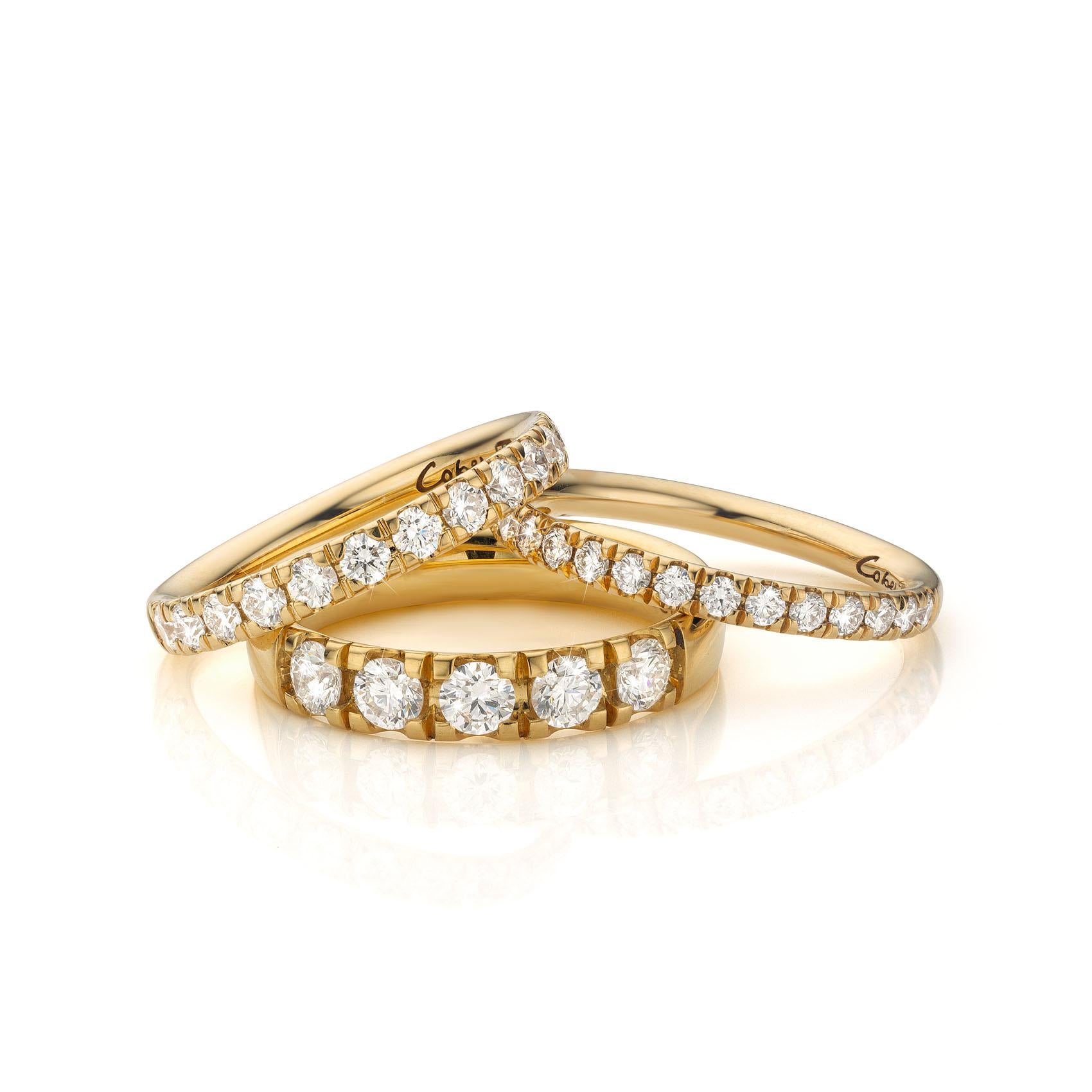 Cober Jewellery alliances en or jaune avec 0.15Ct de diamants pour dames Unisexe en vente