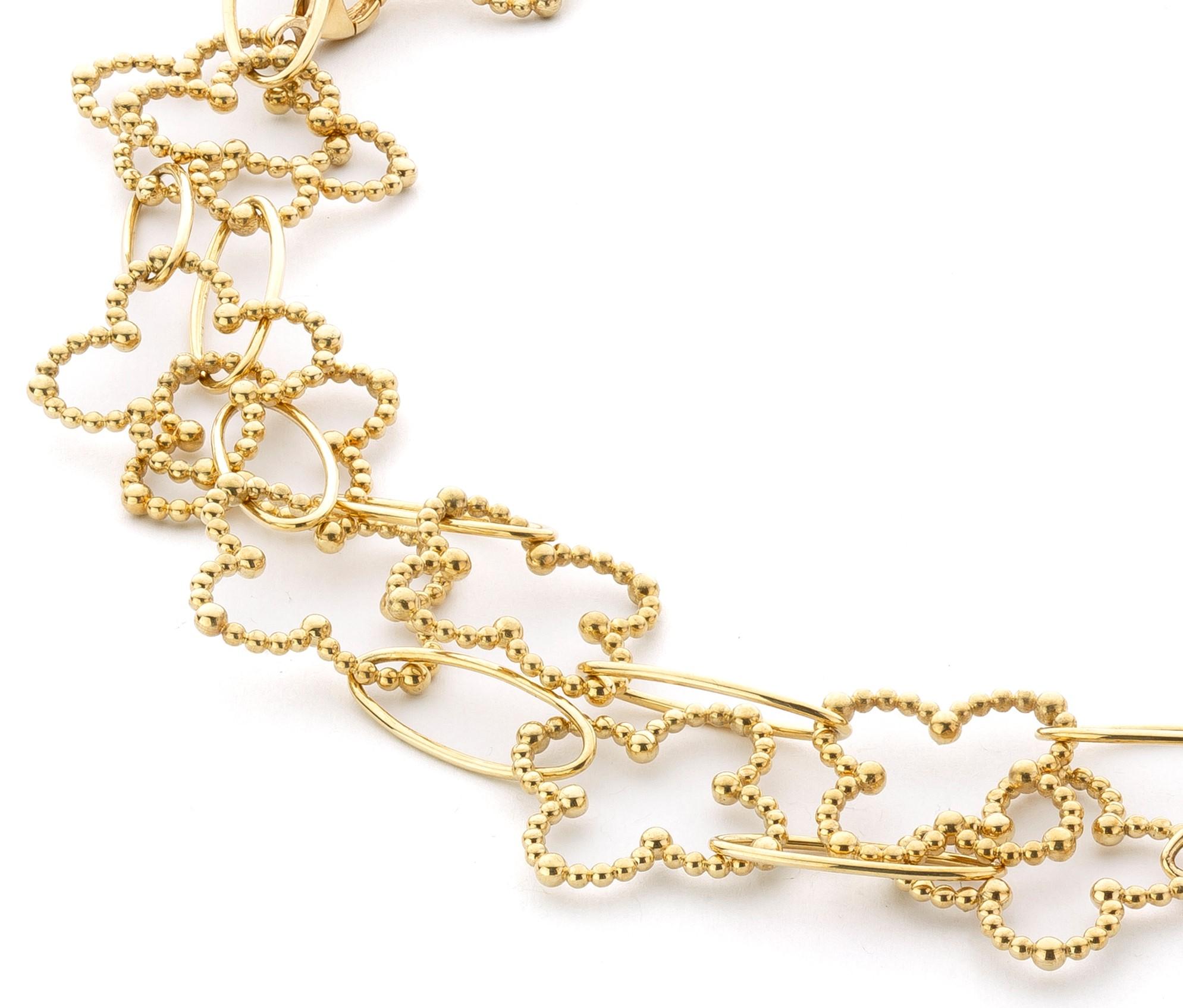 Cober Damen Gelbgold mit vierblättrigen Kleeblättern Halskette (Zeitgenössisch) im Angebot