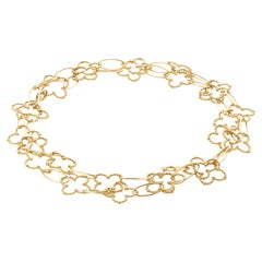 Cober Ladies Yellow Gold with four-leaf clover links Necklace