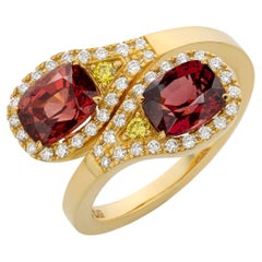 Cober “Medusa” with 1.58 & 1.83 Carat Spinels 42 small & 2x0.03 Ct Diamonds Ring