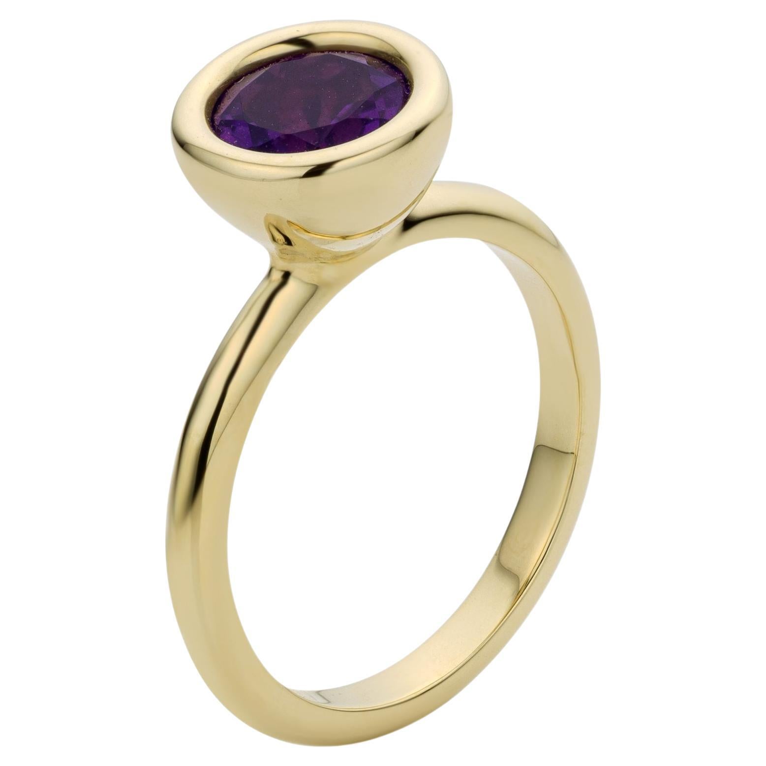 Cober multiple rings often worn together with Purple Amethyst Stacking Ring  For Sale