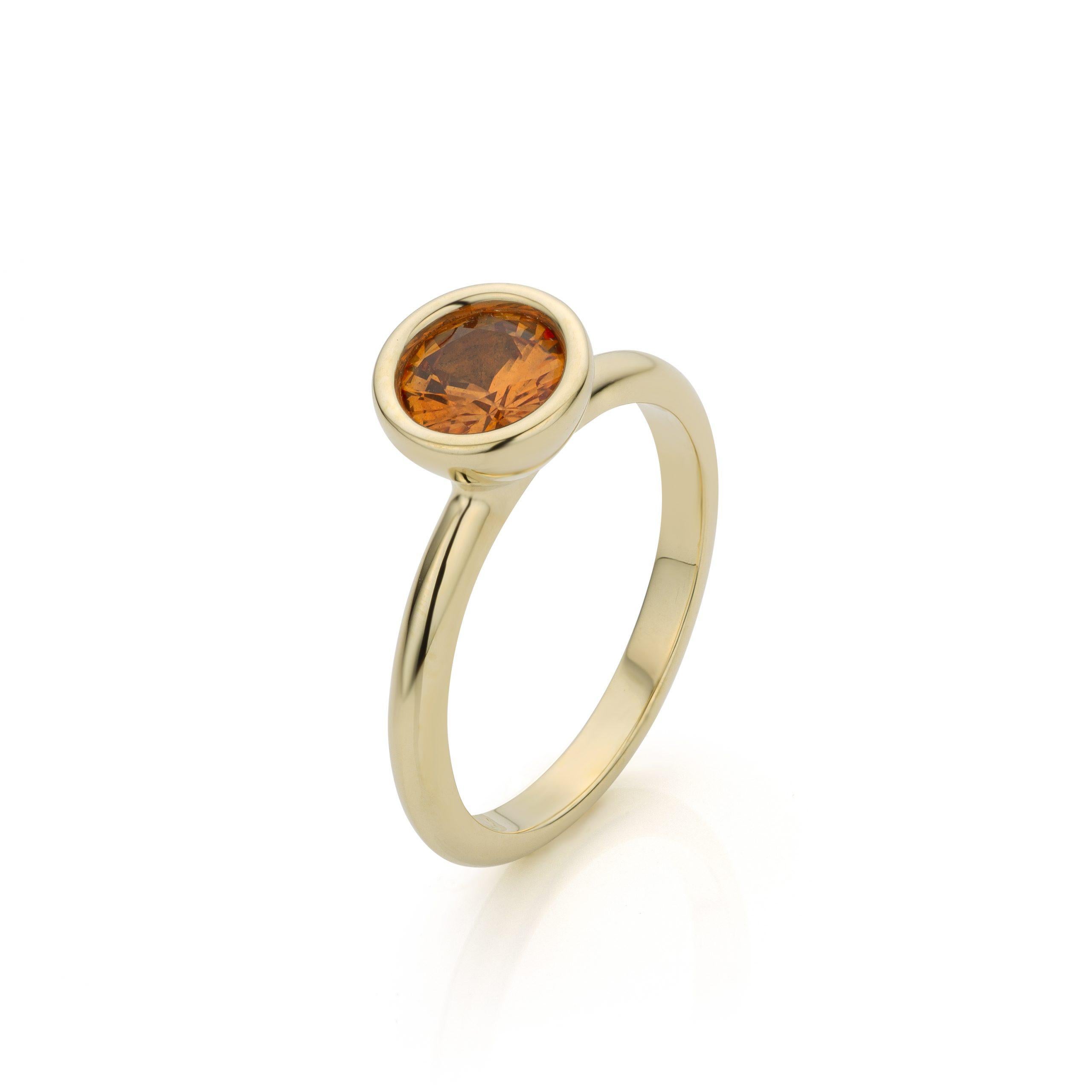 Women's Cober multiple rings often worn together with light orange Sapphire Ring For Sale