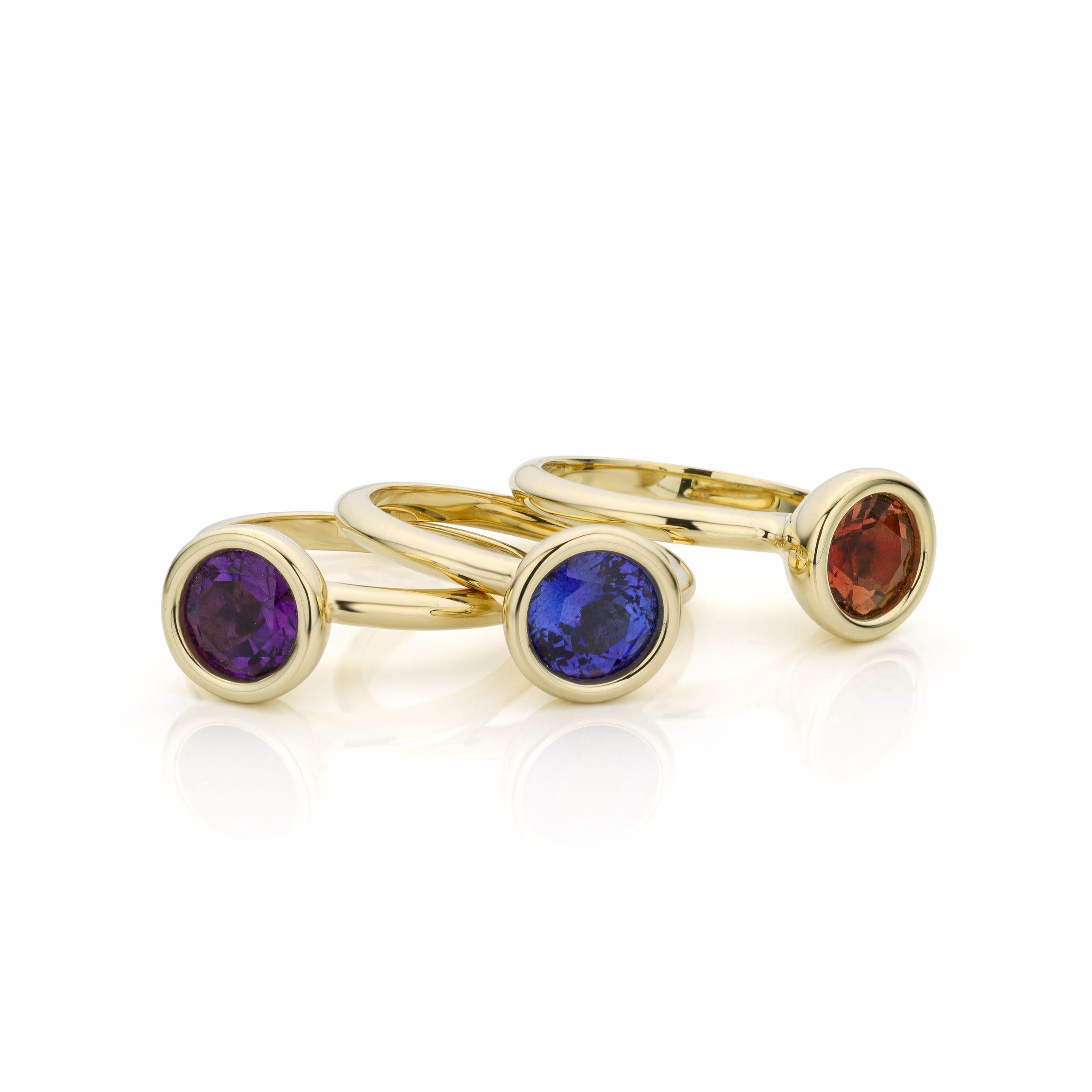 For Sale:  Cober multiple rings often worn together with Orange Sapphire Stacking Ring 4