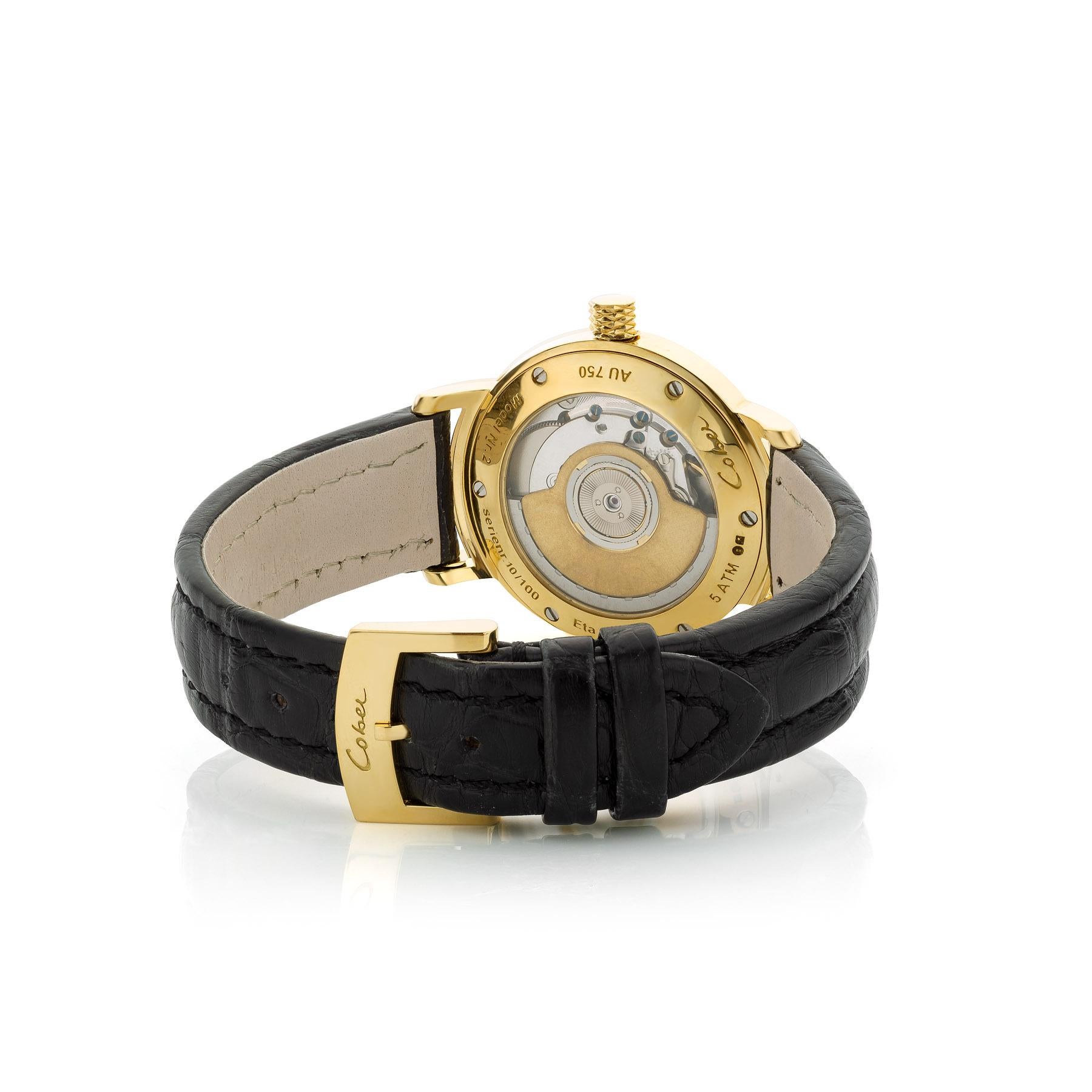 Cober Nummer zwei mit 60 Diamanten im Brillantschliff Gelbgold-Armbanduhr  im Zustand „Neu“ im Angebot in OSS, NH