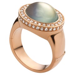 Cober “Royal Freedom” Rose Gold with Moonstone and Brilliant-cut Diamonds Ring 