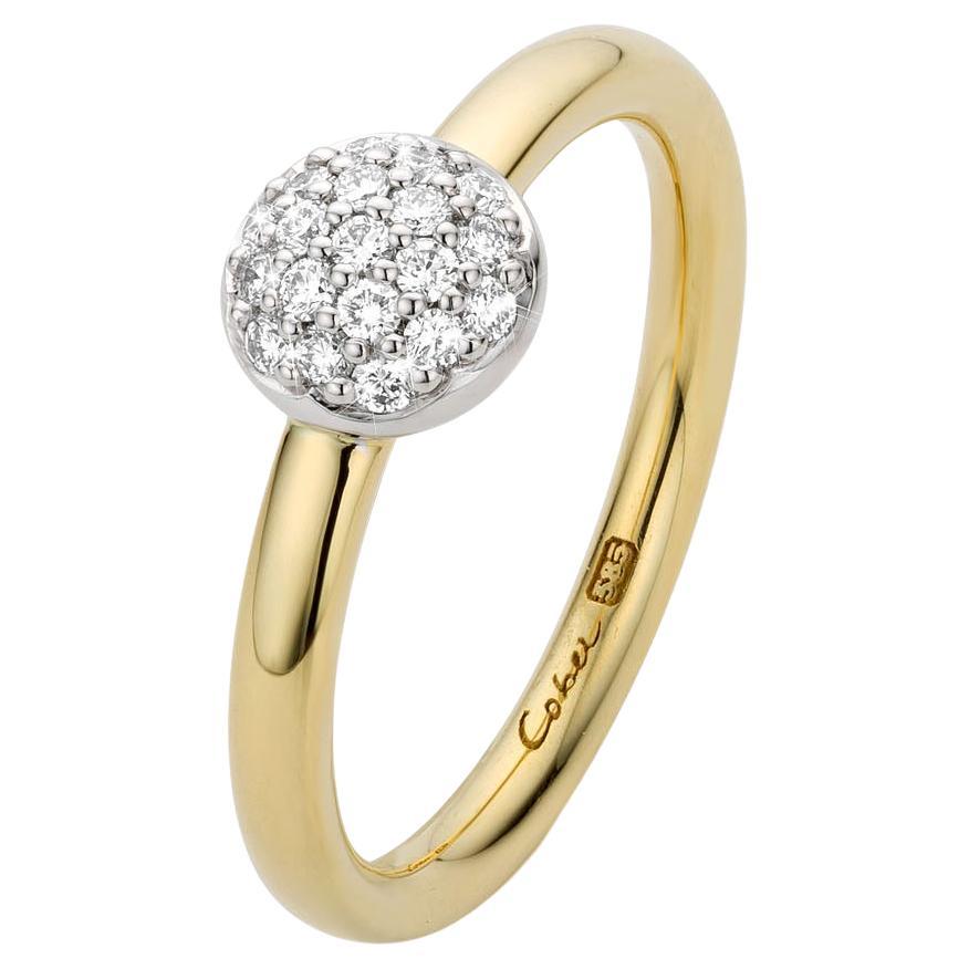 Cober "Rozet" 14 Carat Bi-Color with 19 Brilliant-Cut Diamonds Ring