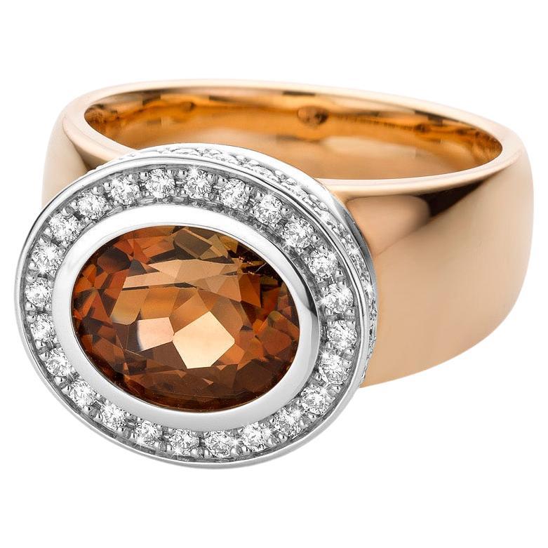 For Sale:  Cober "Something Royal" Rose Gold with Morganite 50 briliant-cut Diamonds Ring