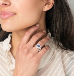 Cober "Something Royal" mit blauem natürlichem Saphir (VVS) und 55 Diamanten Ring