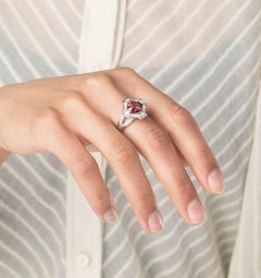 Cober “Stunning Pink” pure Pink Spinel and Diamonds White Gold Cocktail Ring