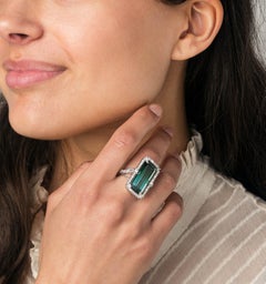 Cober Travel in Color with Tourmaline Princess-cut & Brilliant-cut Diamonds Ring