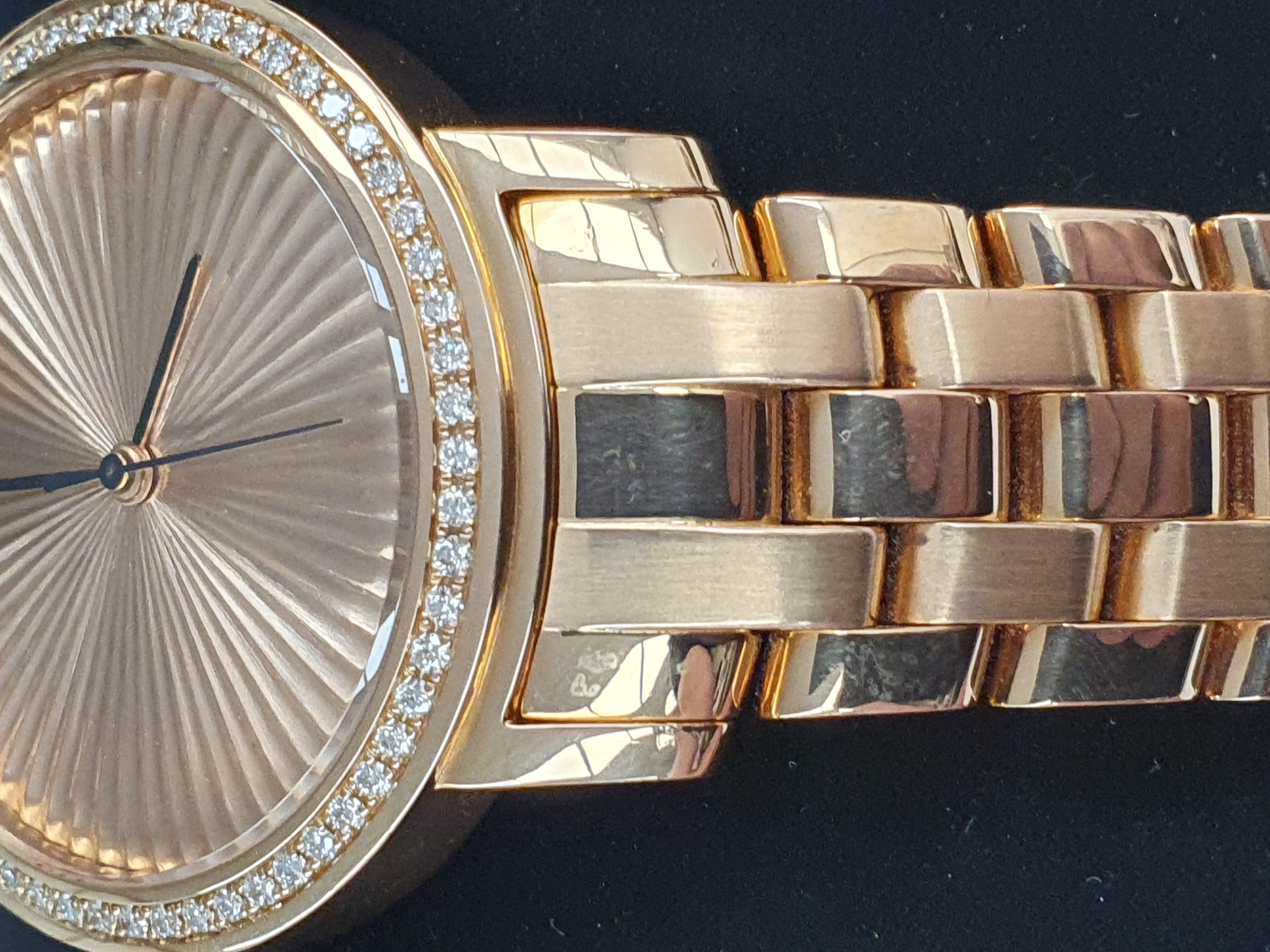 Contemporary Cober “Nº2” Ladies Rosé Gold with 60 Diamonds Wristwatch in stock and handmade For Sale