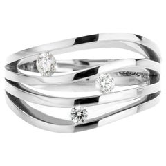 Bague Wave avec 3 diamants de 0,11, 0,07 et 0,05 carat