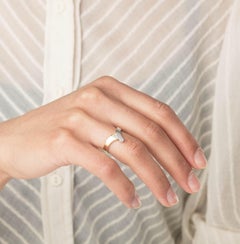 Cober with 3 0.01 Carat Brilliant-Cut Diamonds Fancy bi-color white-yellow Ring
