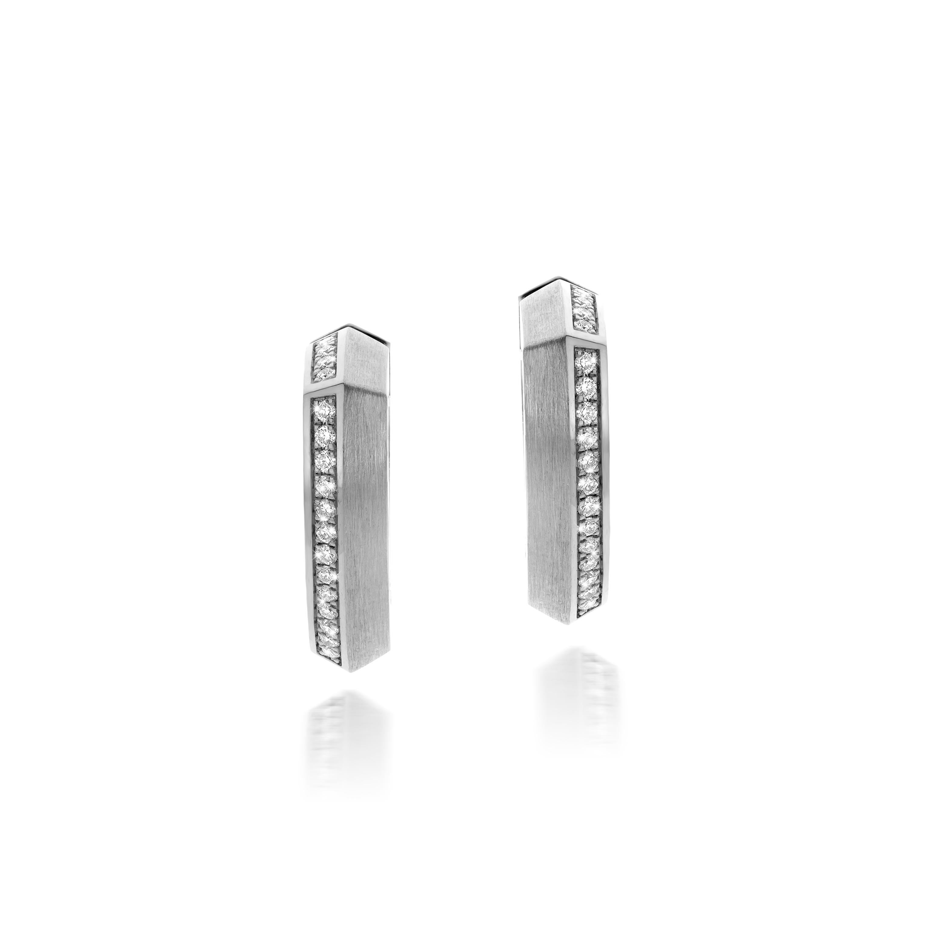 Brilliant Cut Cober with 42 Brilliant-cut Diamonds 0.294 Ct total weight White Gold Earrings For Sale