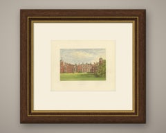 Cobham Hall, Kent, Antique Morris Woodblock Print, circa 1870