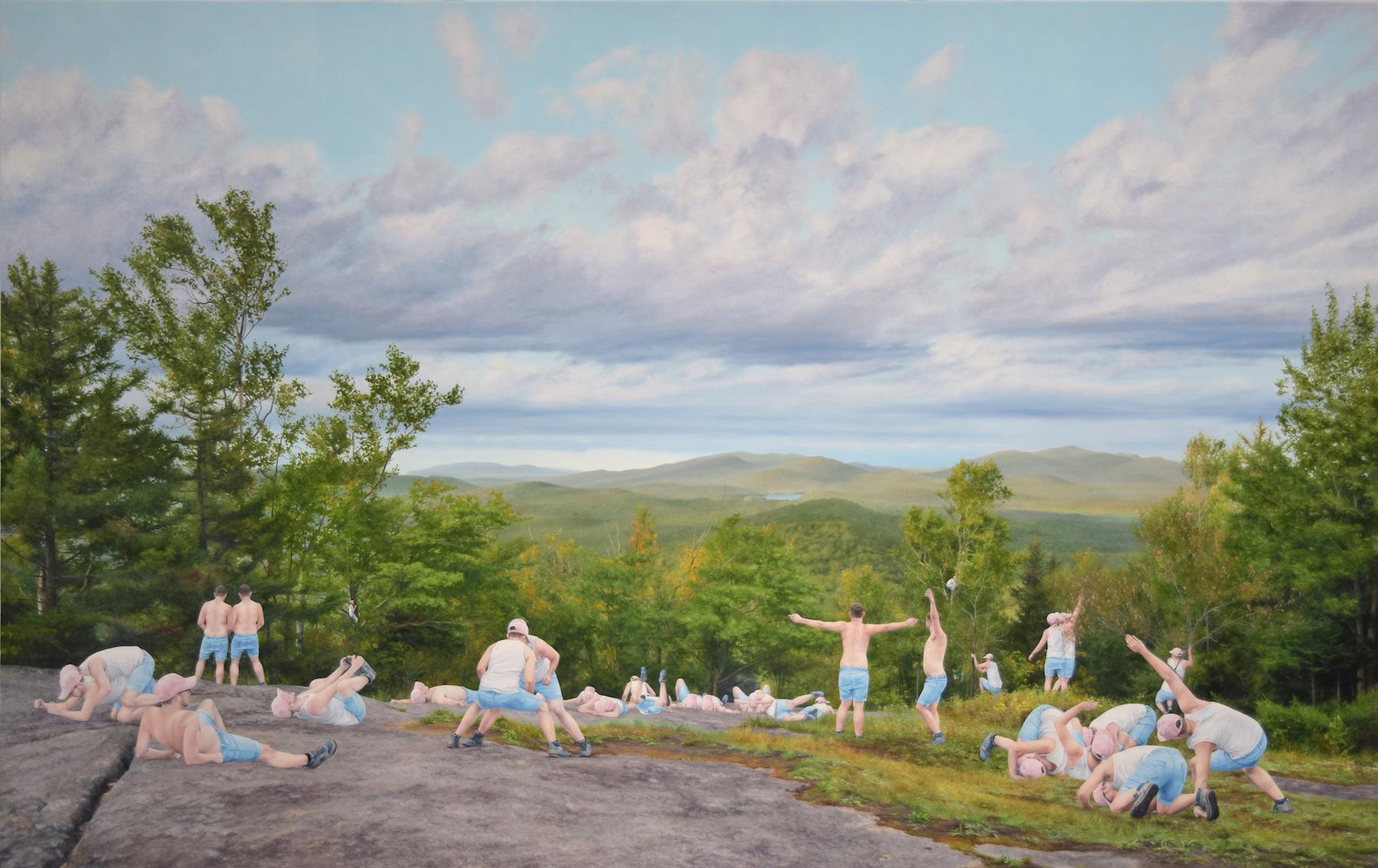 Cobi Moules Figurative Painting – Ohne Titel (Adirondacks) – Figuratives Landschaftsgemälde