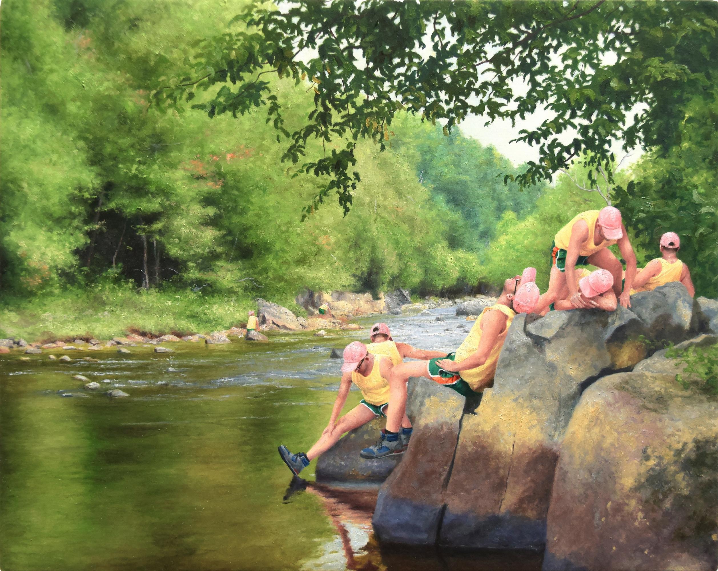 Cobi Moules Landscape Painting - Untitled (Ausable River 3) - Contemporary figurative landscape oil painting