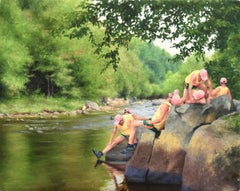 Untitled (Ausable River 3) - Contemporary figurative landscape oil painting