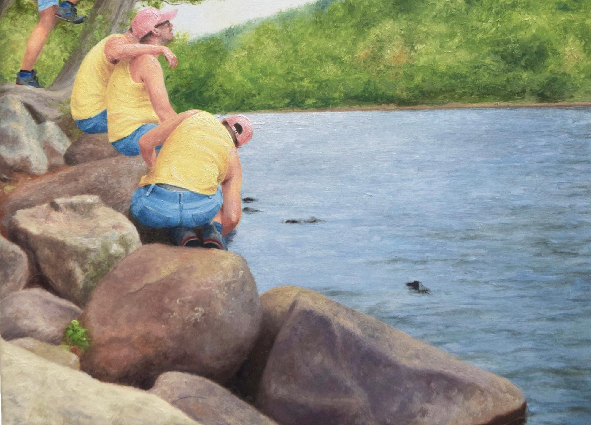 Untitled (Chapel Pond) - Contemporary figurative landscape oil painting 3