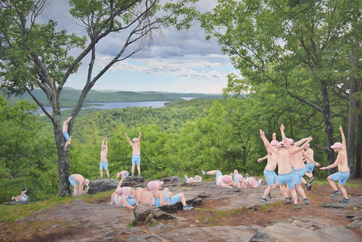 Landscape Painting Cobi Moules - Sans titre (Vue de fontaine du lac de Schroon) - Peinture à l'huile figurative de paysage